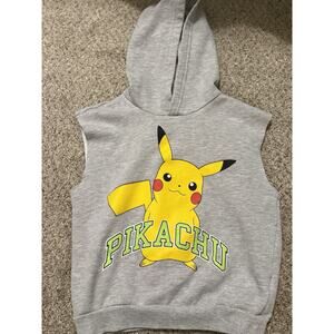 Pokemon - Pikachu - Kids - Sleveless Sweat Hoodie Sweatshirt Gray - Size: M
